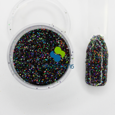 Black Holographic глиттер блестки Черный Голография 0,4 мм 10 г