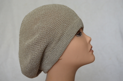 Летний берет женский вязаный Vizio Италия 6625 ореховый фото