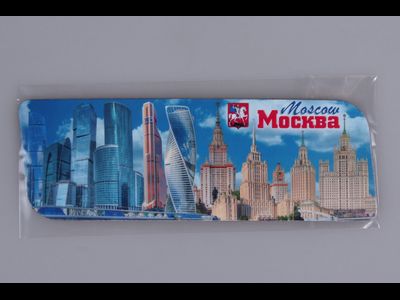 Гибкий сувенирный магнит 14х5 см. коллаж Набережная у Кремля  | оптовый интернет-магазин 2fru.ru