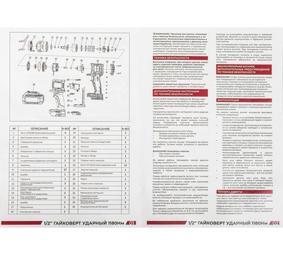 Гайковерт ударный аккумуляторный бесщеточный 1/2" 1180Nm 18V 4.0Ah ARNEZI R9000005