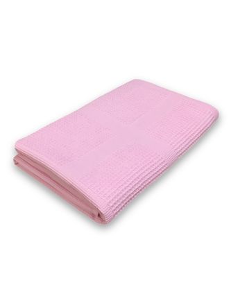 Полотенце вафельное гладкокрашеное 100х150 розовое