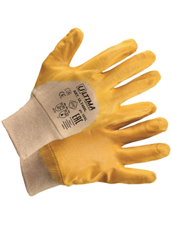 Перчатки с облегченным нитриловым покрытием, манжета, полуобливные ULT400L (кор144пары/уп12 пар)