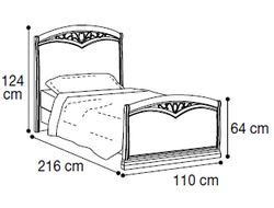 Кровать "Curvo Fregio" с изножьем 90х200 см