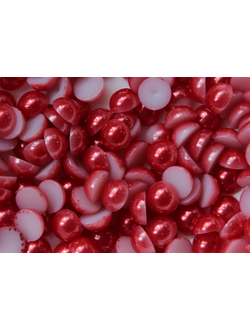 Полубусины 6 мм, цвет красный