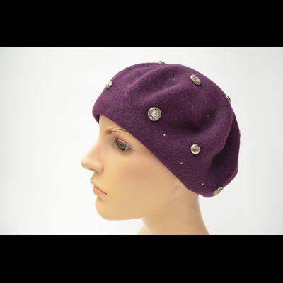 Сливовый фиолетовый фетровый берет Vizio Италия 3633