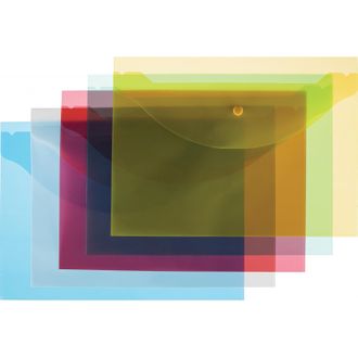 Папка-конверт на кнопке А4 Attache цвет в ассортименте 120 мкм 10 шт/уп