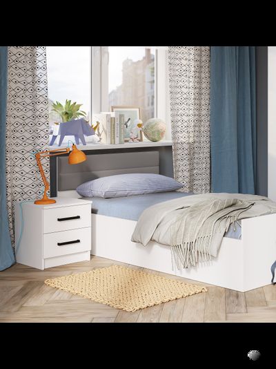 Фьюжн КР-03 кровать 0,9 белый (без основания)