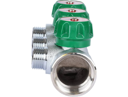 Коллектор регулирующий STOUT 1", 3 отвода 1/2" плоское уплотнение (Арт. SMB-6849-011203)