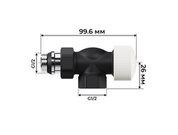 Набор термостатический осевой Royal Thermo Design 1/2"М30х1,5 (Черный)