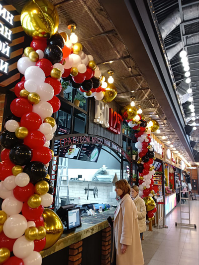 Разнокалиберная (фантазийная) гирлянда из воздушных шаров