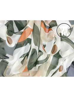 лоскут Шелк-шифон принт Лотос 1м