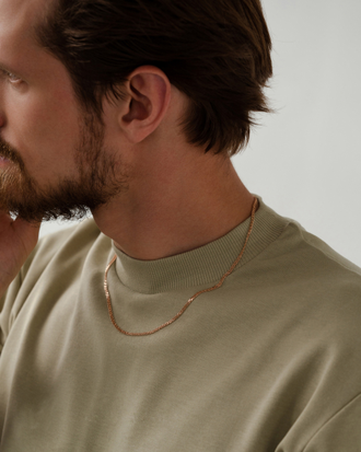 Цепь серебряная Двойной ромб с алмазной гранью и золочением НЦ 22-076Ю-4