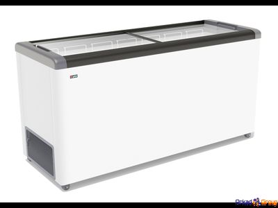 Ларь морозильный GELLAR FG 600 С прямое стекло серый