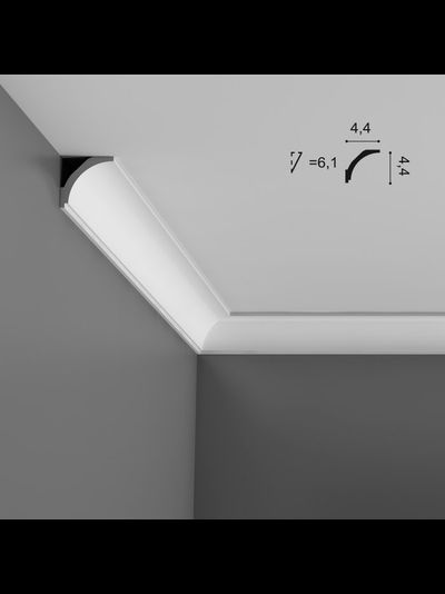 Потолочный карниз с гладким профилем из дюрополимера Orac Decor коллекция Axxent CX109