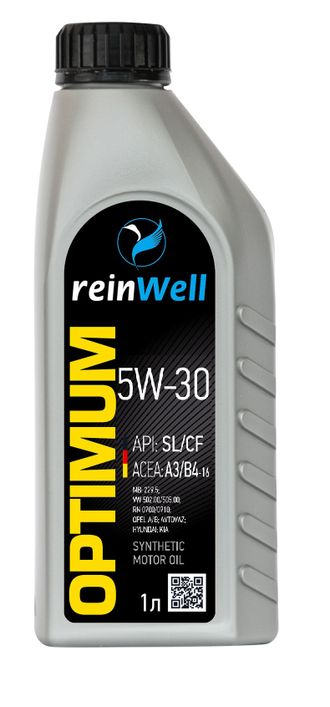 HC-синтетическое моторное масло &quot;OPTIMUM 5W-30&quot;, SL/CF A3/B4, ReinWell, 1 л