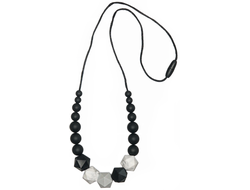 Бусы-прорезыватель из пищевого силикона Мозаика чёрная