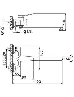 Смеситель для ванной FRAP F2245