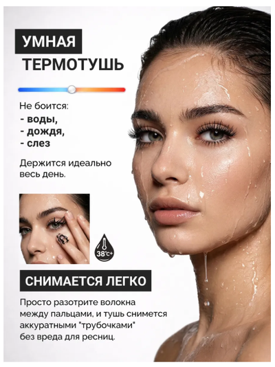 Термотушь для ресниц подкручивание объем удлинение OSCAR READY BelorDesign