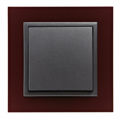 Рамка Logus 90 анимато, 1 пост, темно-красный/серый - Efapel 90910 TBS