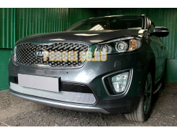 Защита радиатора Kia Sorento Prime 2015-2017 chrome PREMIUM