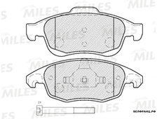 Колодки передние (155х64х57) Citroen/Peugeot(ATE) MILES аналог 425425