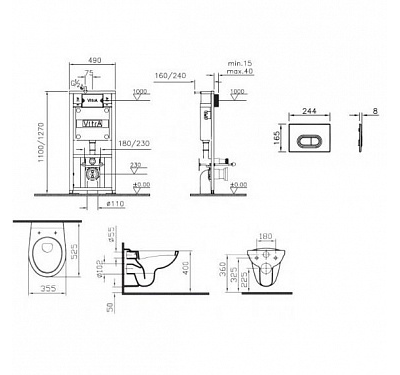 Комплект VitrA Normus 9773B003-7202 кнопка хром