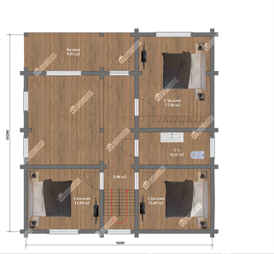 Дом из клееного бруса "Уфа", 210 м2