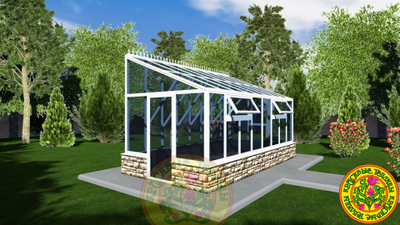Односкатная теплица из стекла Моника