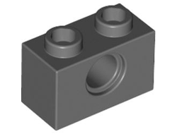 Technic, Brick 1 x 2 with Hole, Dark Bluish Gray (3700 / 4211111)