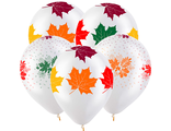 Осенние листья Разноцветные, Прозрачный Кристал, 5 ст.,50шт.