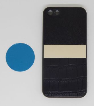 Защитная крышка iPhone 7, под кожу с магнитом, черная