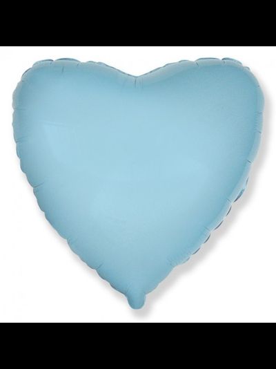 Шар фольгированный с гелием "Сердце" нежно-голубой 45см