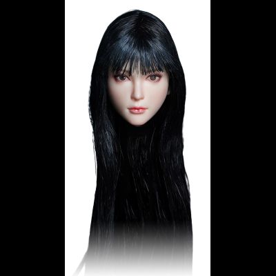 Женская голова (скульпт) с длинными черными волосами - 1/6 scale Female Headsculpt (SDH028A) - SUPER DUCK