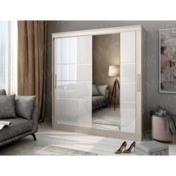Танго-5 Шкаф-купе 2,0 (2000х2200х600мм) Анкор св/Зеркало/Лакобель белый