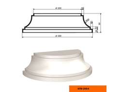 Основание к фасадной полуколонне LEPNINAPLAST ПЛВ-205/4 HALF