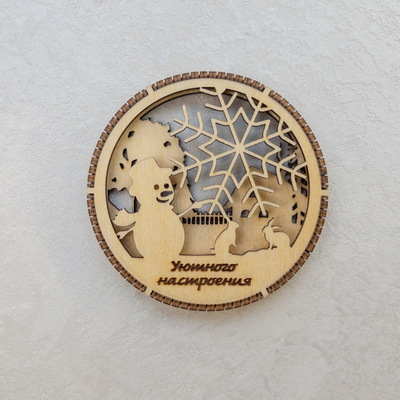 Подставка на стол под чашку "Снеговик"