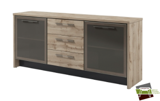 Тумба 2 дверьми в профиле и 3 ящиками Т-13-05 2200*520*970 мм (Ш*Г*В)