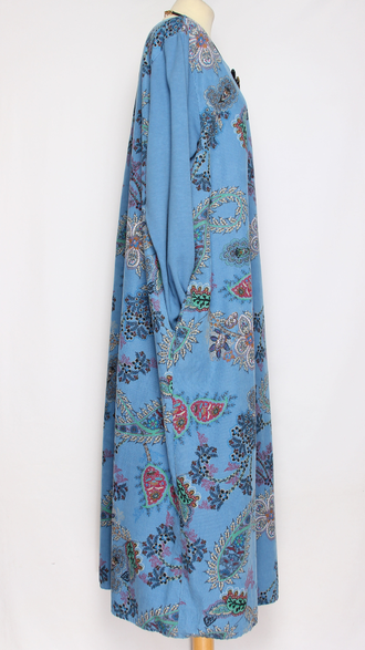 Платье Бохо вельветовое "ТУРЕЦКИЙ ОГУРЕЦ"  джинс до р.54