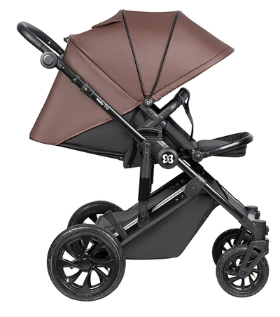 Детская коляска 3 в 1 Farfello Molly Trio Шоколадный (Экокожа)