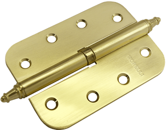Петля MORELLI стальная разъёмная скругленная с короной MS-C 100X70X2.5 SG R Цвет - Матовое золото