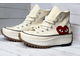 Кеды Converse Play Comme Des Garçons на платформе белые