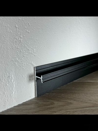 Теневой плинтус скрытого монтажа Pro Design 7209 Черный Муар RAL 9005