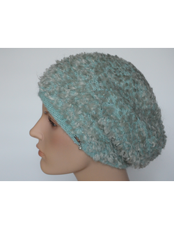 Лохматый мятный берет для женщин Vizio Италия 6964