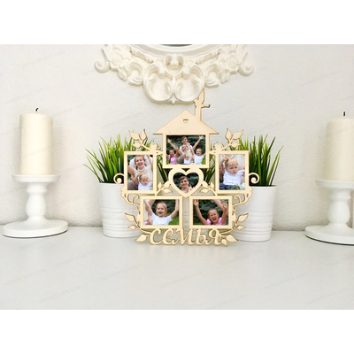 Заготовка фоторамки «Семья Домик»