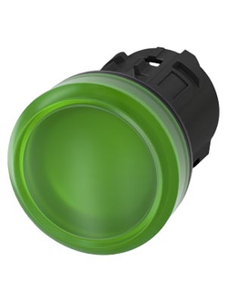 3SU1001-6AA40-0AA0 ЭЛЕМЕНТ СВЕТОВОГО ИНДИКАТОРА С ЗЕЛЁНЫМ РАССЕИВАТЕЛЕМ, 22MM, КРУГЛ., ПЛАСТИК, РАССЕИВАТЕЛЬ МАТОВЫЙ