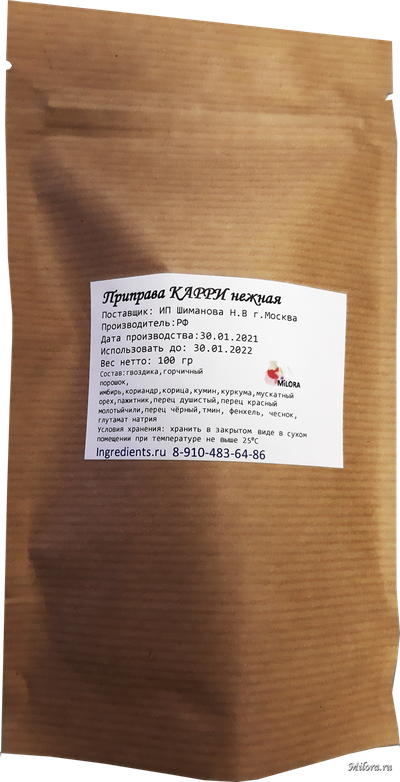 Карри 100 г на Milora.ru