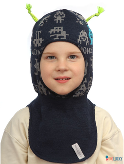 Шапка-шлем  23101-01, цвет темно-синий, темно-серый р. 52-54