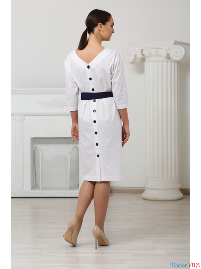 ПЛАТЬЕ DOCLIKE DL382 белое с поясом