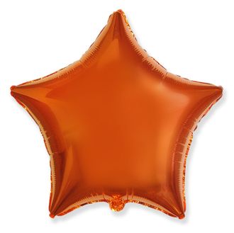 Воздушный шар фольгированный "Звезда" оранжевый 45 см