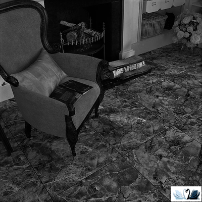 Керамогранит Гранитея Киреты Черный 60 х 60 см матовый мрамор